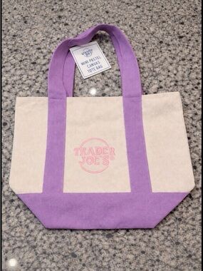 Trader Joe’s Mini Pastel Canvas Tote Bag NWT